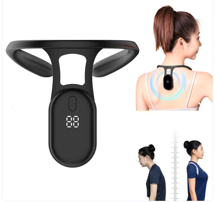 Corrector de Postura Eléctrico — Clip Cervical con Vibración